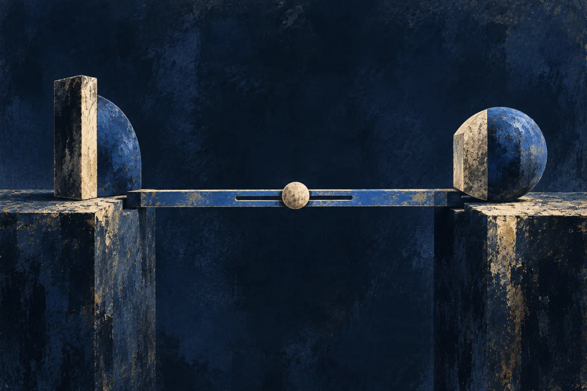 Midnight Symbols artwork for Deal-Reader, painted in deep navy, cobalt, warm ivory, and restrained amber.